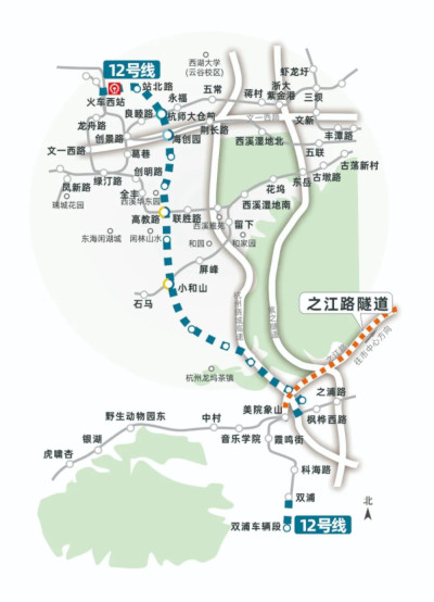 杭州西站将成为地铁四线换乘枢纽站
