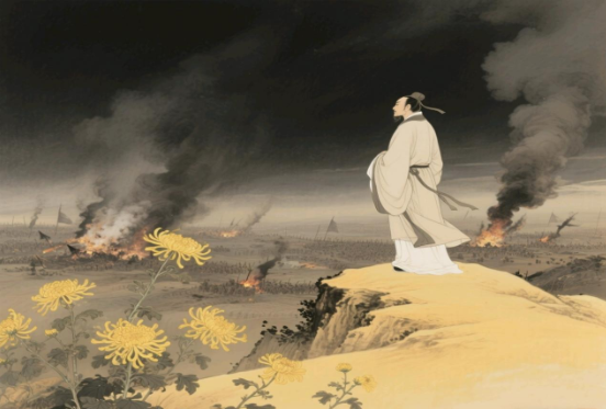 重阳战火思故园，举杯菊酒慰乡愁