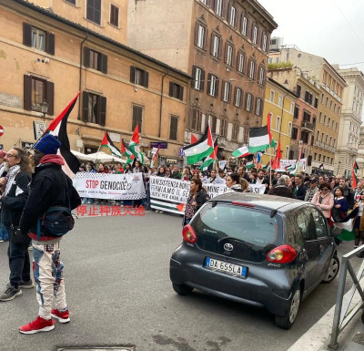 意大利多地爆发抗议活动声援巴勒斯坦