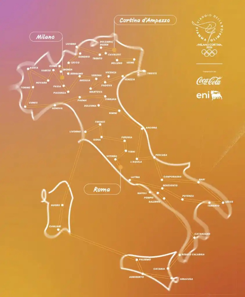 米兰冬奥会火炬开始在意大利传递