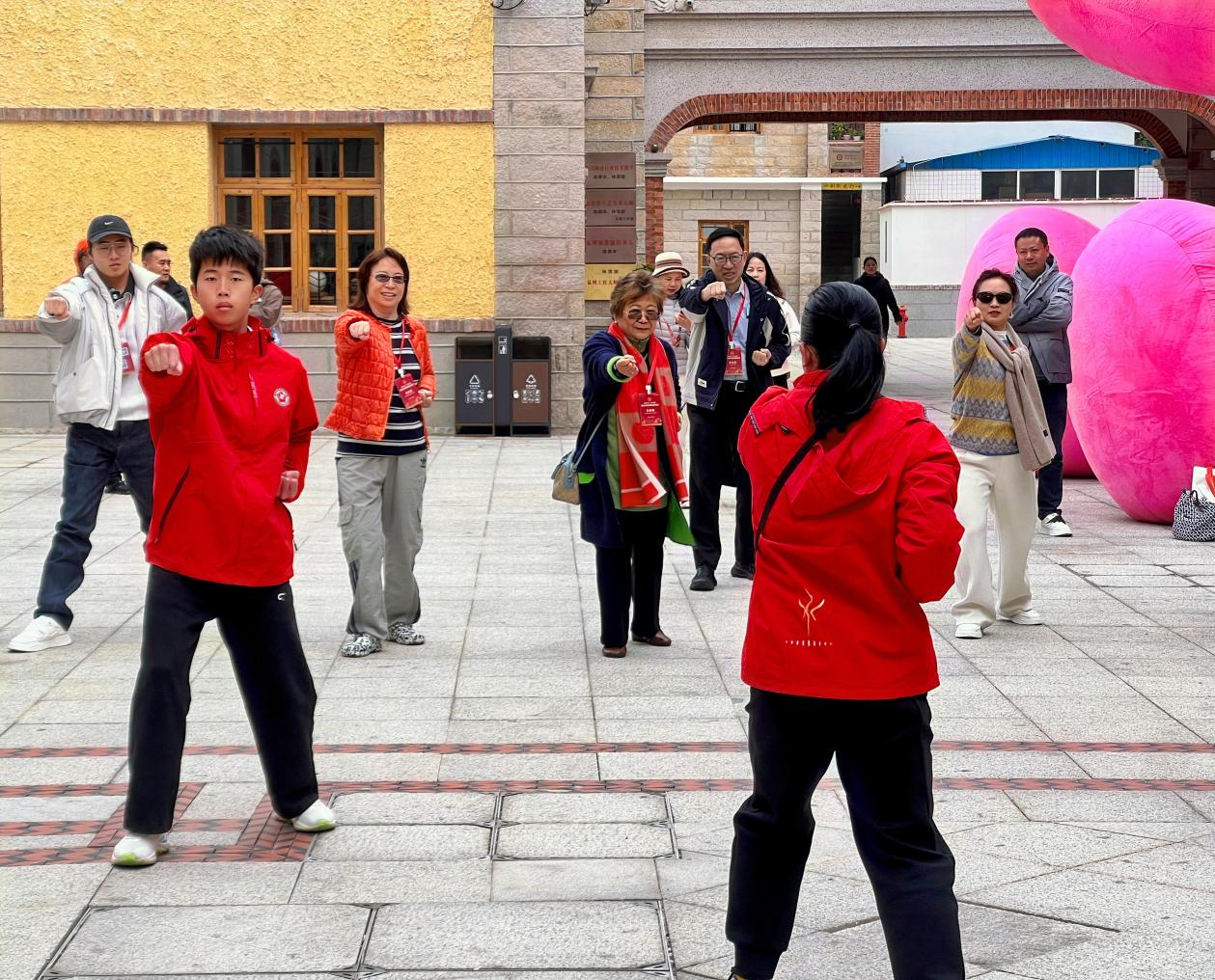 海外华媒体验福建永春白鹤拳 亲身试拳方知功夫深